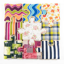 Nine-piece lying/topping area in a puzzle design