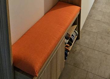Custom-made bench cushion 32x96x8cm in the color Uni-Living Orange