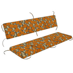 Beer bench cushions with separate backrest 121x36x5 cm and 121x26x5 cm