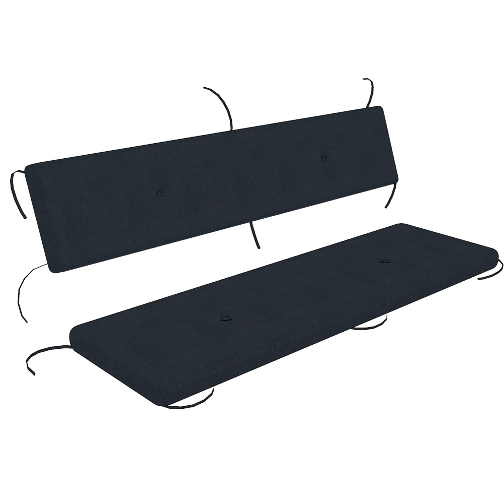 Garden bench cushion with separate backrest 121 x 36 x 8 cm and