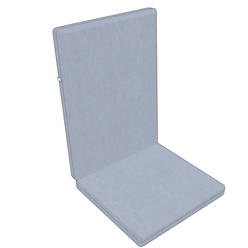 Heated high back garden chair cushion (heated seat and backrest)