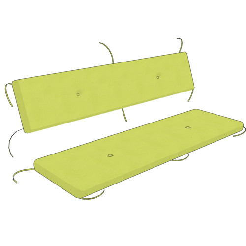 Cover for garden bench cushion with separate backrest (without filling)
