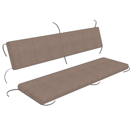 Cover for garden bench cushion with separate backrest (without filling)