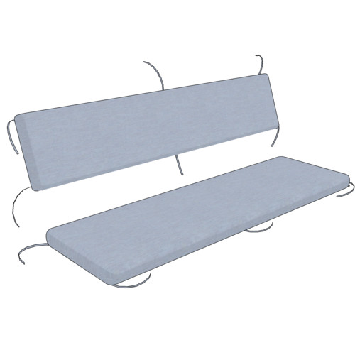 Garden bench cushion with separate backrest