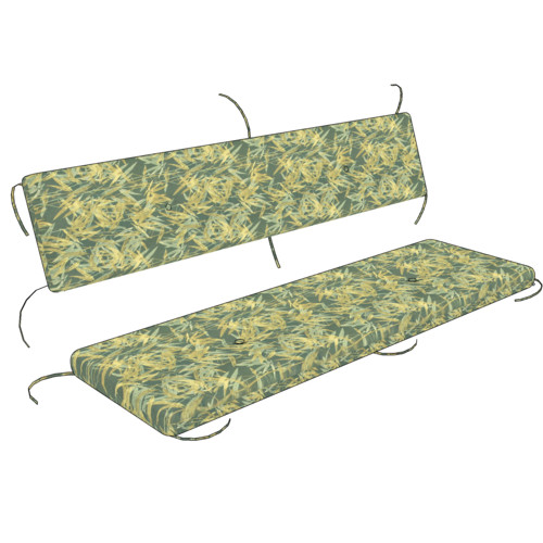 Garden bench cushion with separate backrest