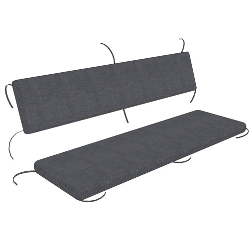 Garden bench cushion with separate backrest